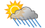 Humid with times of clouds and sun; a brief shower or two in the morning followed by a thunderstorm in parts of the area in the afternoon